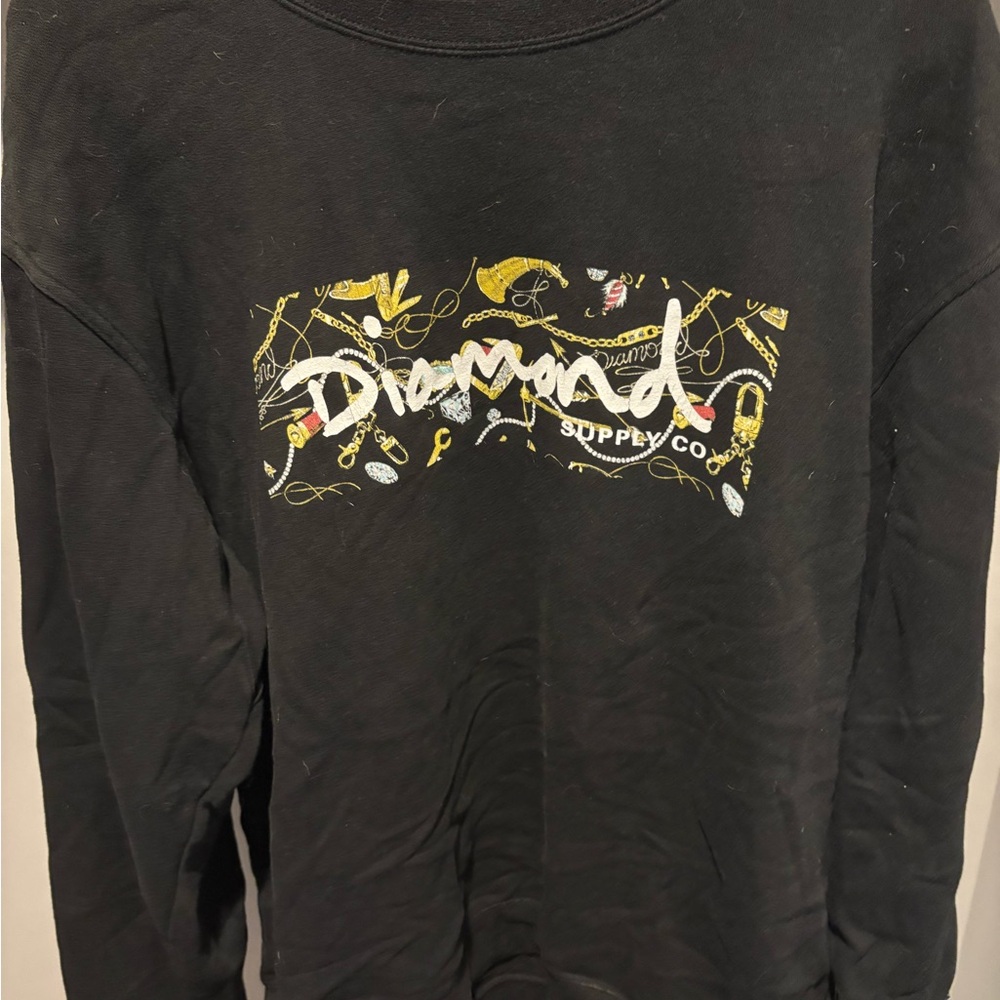 Diamond Supply Co Black Sweatshirt with Red Logo